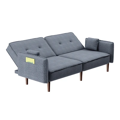 Simplie Fun Futon Sofa Bed With Solid Wood Leg In Fabric