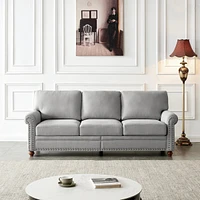 Streamdale Furniture Linen Fabric Upholstered With Storage Sofa