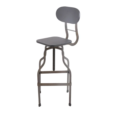 Simplie Fun Industrial Style Wooden Swivel Barstool With Metal Base