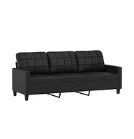 vidaXL 3-Seater Sofa Black 70.9" Faux Leather