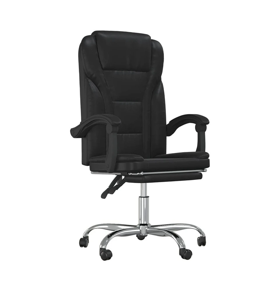 vidaXL Reclining Office Chair Black Faux Leather