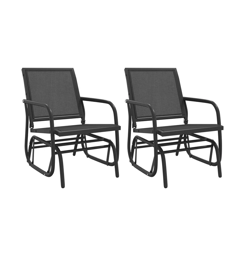 vidaXL Garden Glider Chairs 2 pcs 24"x29.9"x34.3" Textilene&Steel