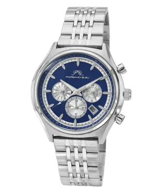 Charlie Stainless Steel Multifunction Silver Tone & Blue Men's Watch 1261BCHS