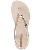 Ipanema Salty Ii Metallic Shell Detail Thong Sandals