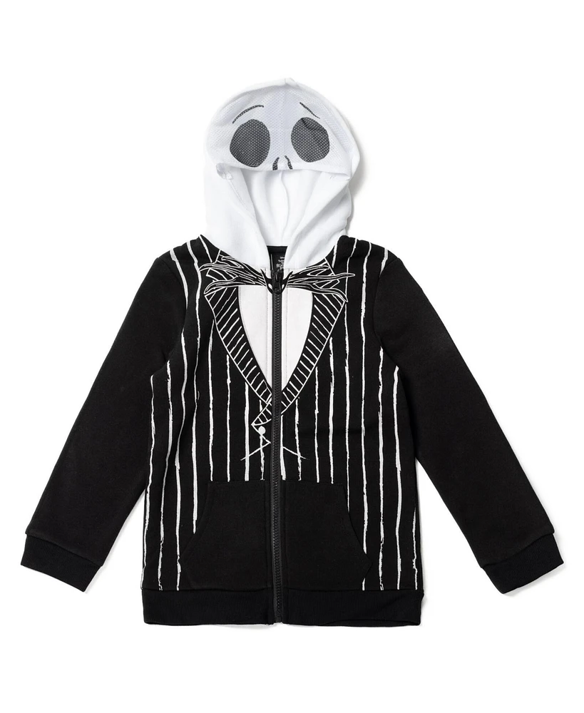 Disney Little Boys Nightmare Before Christmas Jack Skellington Fleece Zip Up Hoodie