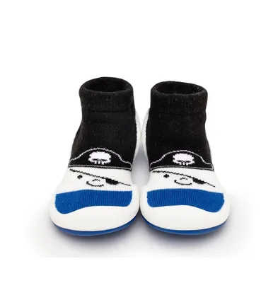 Komuello's Baby Boy First Walk Sock Shoes Pirate - Canvas Blue