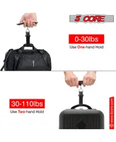 5 Core Luggage Scale 1 Piece 110 Pounds Digital Hanging Weight Scale w Backlight Rubber Paint Handle Battery Included- Ls-005
