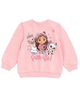 Dreamworks Gabby's Dollhouse Girls Pandy Paws Cakey Cat Kitty Fairy Fleece Sweatshirt and Pants Set to