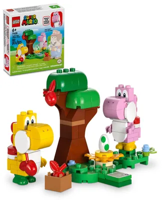 Lego Super Mario 71428 Yoshi's Egg-Cellent Forest Expansion Toy Building Set with Yellow Yoshi and Pink Yoshi Minifigures