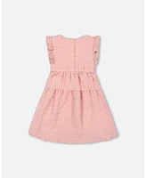 Girl Textured Poplin Dress Silver Pink - Child