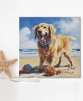 Madison Park Beach Dogs Golden Retriever Canvas Wall Art