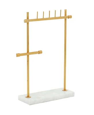 Rosemary Lane Real Marble Jewelry Stand with Rectangular Base, 12" x 4" x 13"