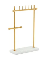 Rosemary Lane Real Marble Jewelry Stand with Rectangular Base, 12" x 4" x 13"