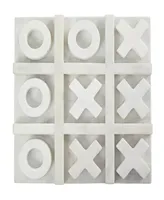 Rosemary Lane Real Marble Tic Tac Toe Game Set, 9" x 9" x 1"