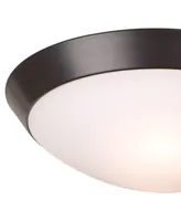 Davis Modern Small Ceiling Light Flush Mount Fixture Oil Rubbed Bronze 13" Wide Frosted Glass Dome for House Bedroom Hallway Living Room Bathroom Dini