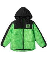 Minecraft Zombie Zip Up Puffer Jacket and Snow Bib Ski Pants Toddler| Child