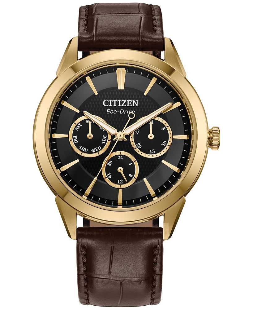 Citizen Eco-Drive Men's Rolan Leather Strap Watch 40mm