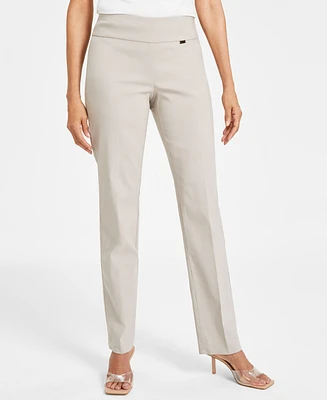 I.n.c. International Concepts Women's Tummy-Control Pull-On Straight-Leg Pants