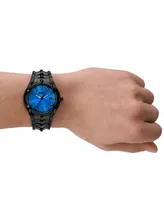 Diesel Men's Vert Three Hand Date Black Stainless Steel Watch 44mm