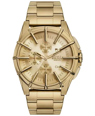 Diesel Men's Framed Chronograph Gold-Tone Stainless Steel Watch 44mm