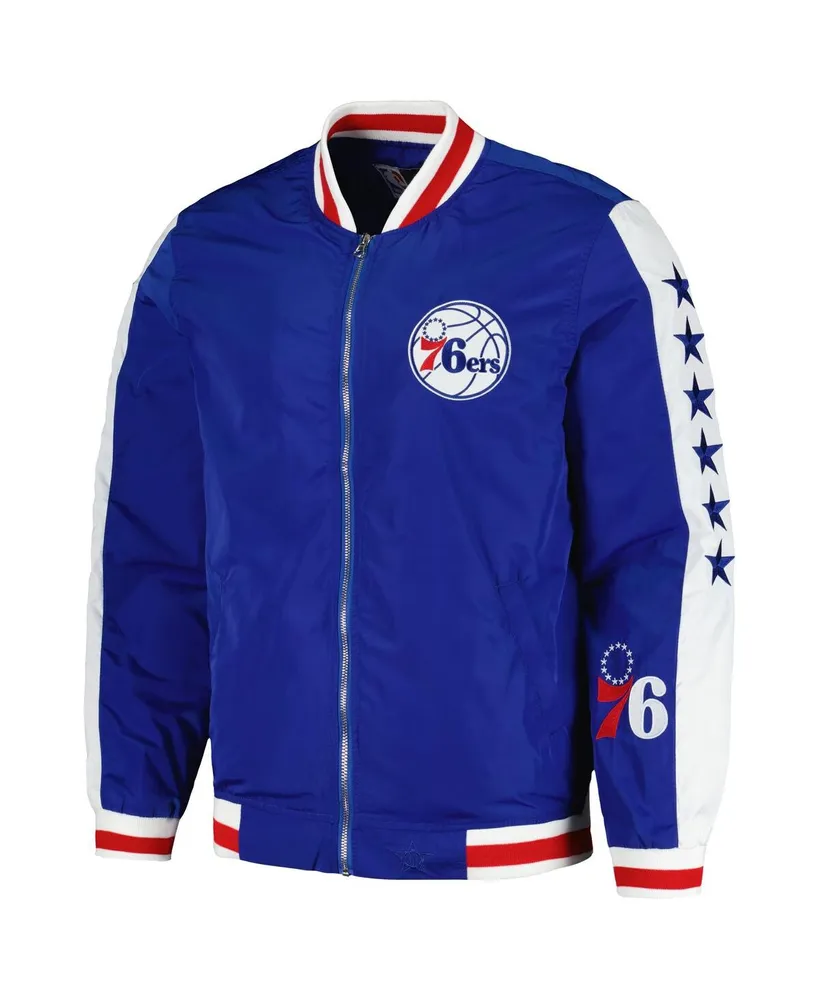 Men's Jh Design Royal Philadelphia 76ers Full-Zip Bomber Jacket
