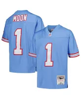 Big Boys Mitchell & Ness Warren Moon Light Blue Houston Oilers Gridiron Classics 1993 Retired Player Legacy Jersey