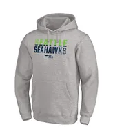 Men's Fanatics Heather Gray Seattle Seahawks Fade Out Fitted Pullover Hoodie