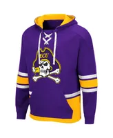 Men's Colosseum Purple Ecu Pirates Lace Up 3.0 Pullover Hoodie