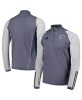 Men's adidas Gray Sporting Kansas City 2023 On-Field Aeroready Quarter-Zip Training Top