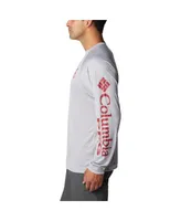 Men's Columbia Gray Alabama Crimson Tide Terminal Tackle Omni-Shade Raglan Long Sleeve T-shirt