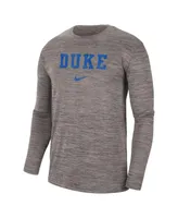 Men's Nike Heather Gray Duke Blue Devils Team Velocity Performance Long Sleeve T-shirt