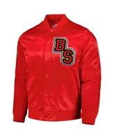 Men's Freeze Max Red The Simpsons Bart Simpson Satin Full-Snap Jacket