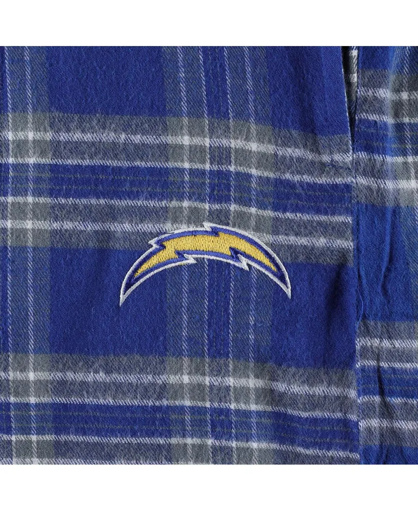 Men's Concepts Sport Powder Blue, Gray Los Angeles Chargers Big and Tall Flannel Sleep Set