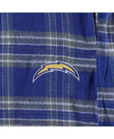 Men's Concepts Sport Powder Blue, Gray Los Angeles Chargers Big and Tall Flannel Sleep Set