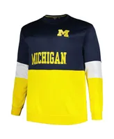 Men's Profile Navy Michigan Wolverines Big and Tall Fleece Pullover Sweatshirt