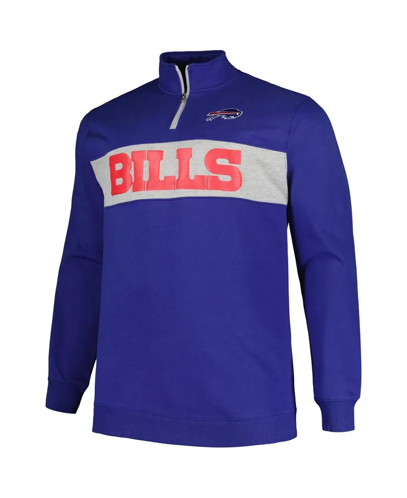 Men's Profile Royal Buffalo Bills Big and Tall Fleece Quarter-Zip Jacket