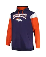 Men's Profile Navy Denver Broncos Big and Tall Trench Battle Pullover Hoodie