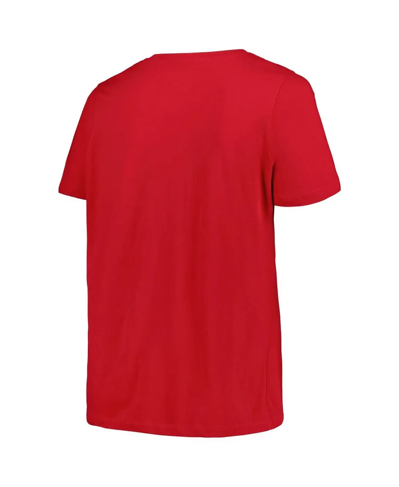 Women's Fanatics Crimson Alabama Tide Plus Sideline Route V-Neck T-shirt