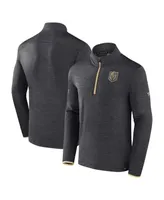 Men's Fanatics Heather Charcoal Vegas Golden Knights Authentic Pro Quarter-Zip Pullover Top