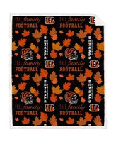 Pegasus Home Fashions Cincinnati Bengals 60" x 70" Fall, Family and Football Flannel Fleece Sherpa Blanket