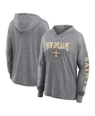 Women's Fanatics Heather Gray New Orleans Saints Classic Outline Pullover Hoodie