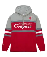 Men's Mitchell & Ness Red Washington State Cougars Head Coach Pullover Hoodie