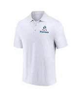 Men's Fanatics White, Royal Distressed New England Patriots Throwback Two-Pack Polo Shirt Set
