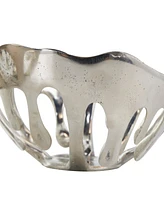 Rosemary Lane Aluminum Drip Decorative Bowl with Melting Designed Body, Set of 2 - 13", 11" H