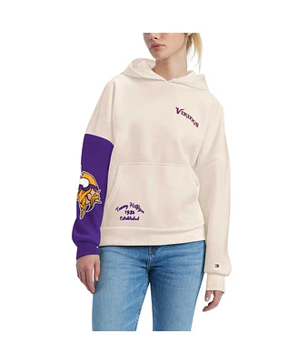 Women's Tommy Hilfiger Cream, Purple Minnesota Vikings Harriet Pullover Hoodie