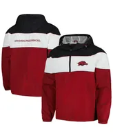 Men's G-iii Sports by Carl Banks Cardinal Arkansas Razorbacks Center Line Half-Zip Raglan Hoodie Jacket