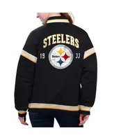 Women's Starter Black Pittsburgh Steelers Tournament Full-Snap Varsity Jacket