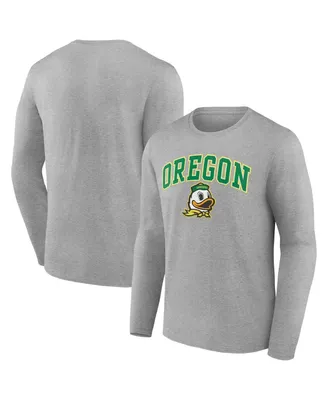 Men's Fanatics Heather Gray Oregon Ducks Campus Long Sleeve T-shirt