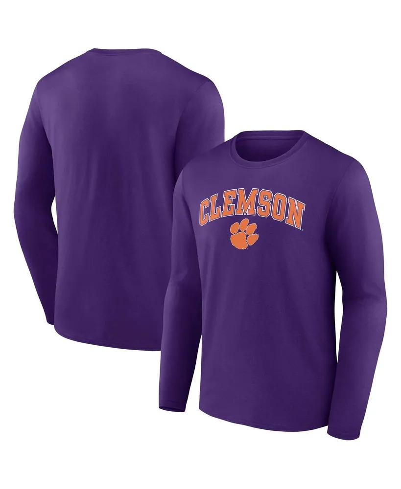 Men's Fanatics Purple Clemson Tigers Campus Long Sleeve T-shirt