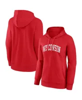 Women's Fanatics Red Wisconsin Badgers Basic Arch Pullover Hoodie